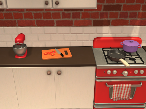 Cartoon Kitchen 3D Model
