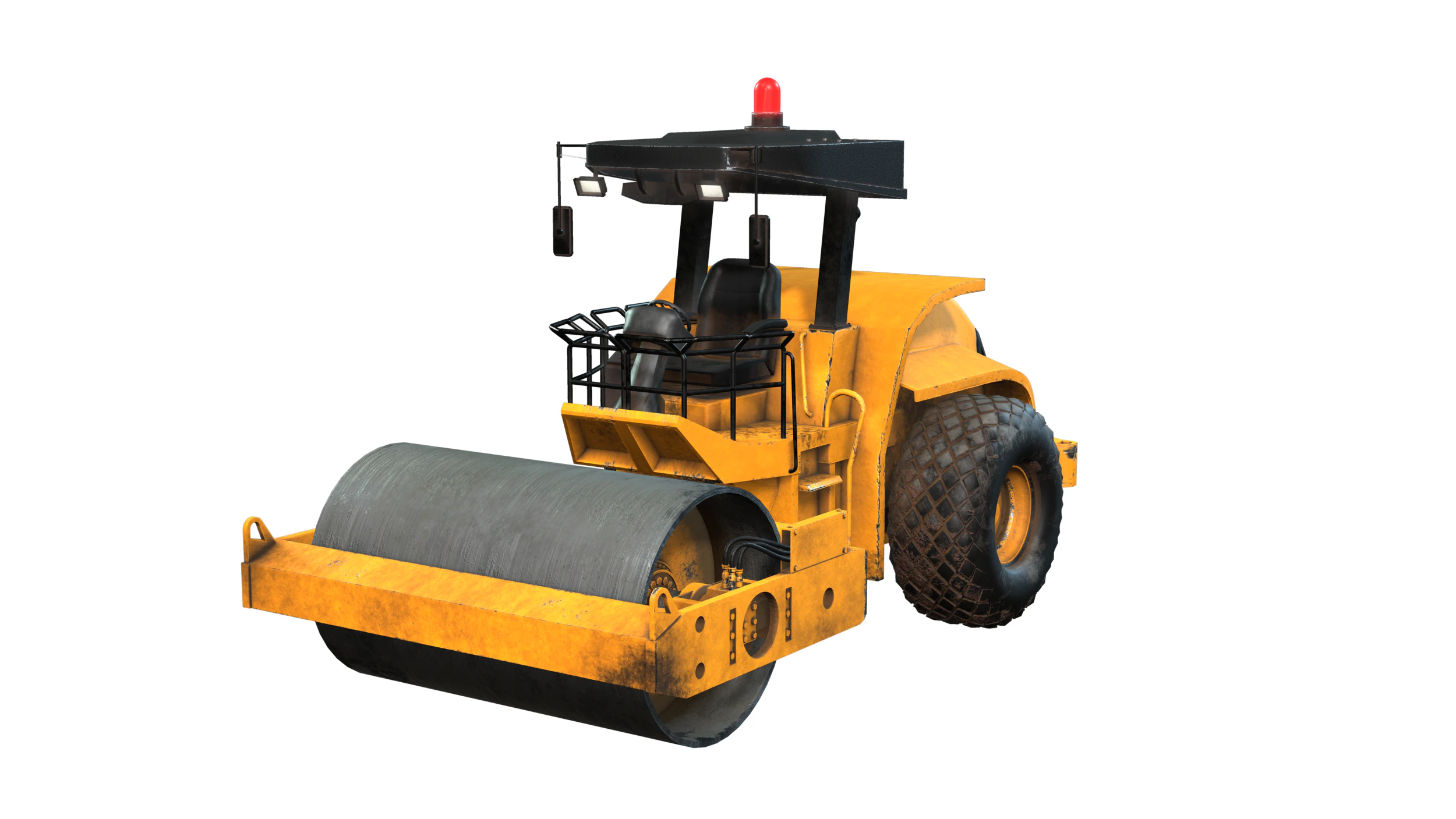 Steamroller 3D Model .c4d .max .obj .3ds .fbx .stl .blend