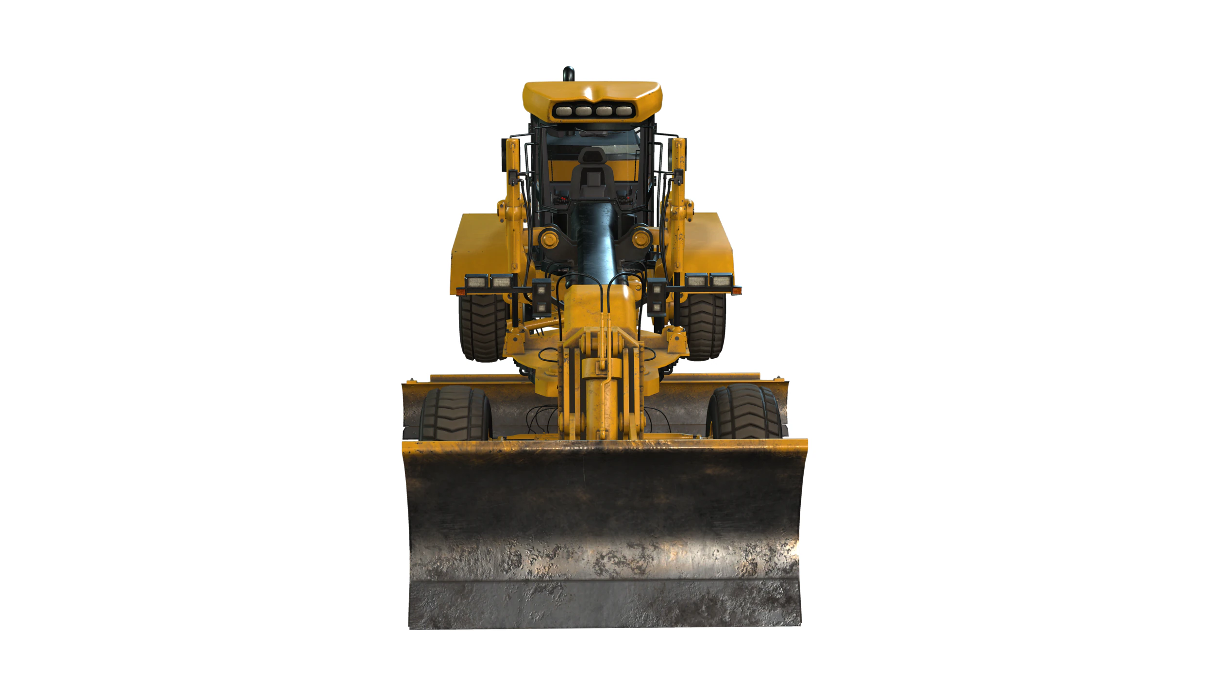 Motor Grader 3D Model .c4d .max .obj .3ds .fbx .stl .blend 