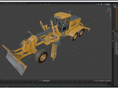 Motor Grader 3D Model