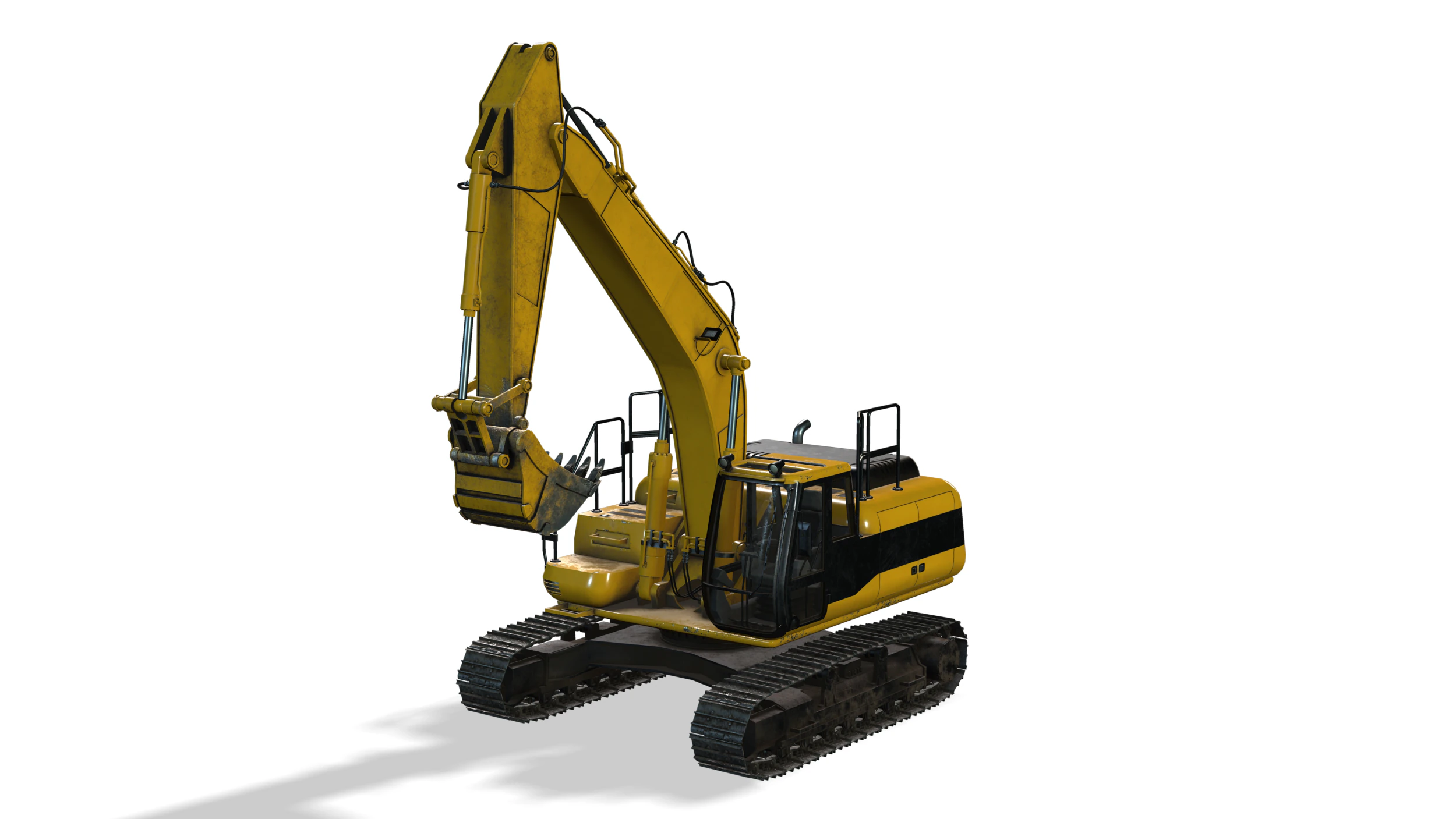 Tracked Excavator 3D Model .c4d .max .obj .3ds .fbx .stl .blend 