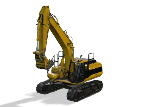 Tracked Excavator 3D Model