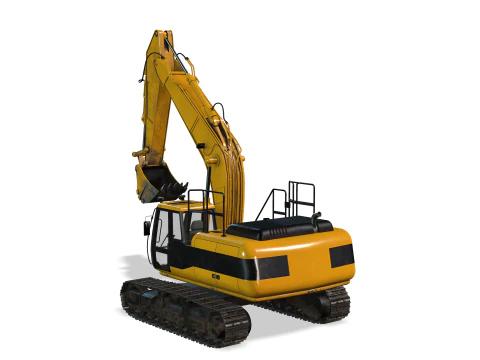 Tracked Excavator 3D Model