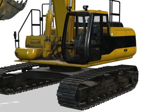 Tracked Excavator 3D Model