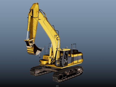 Tracked Excavator Model 3D
