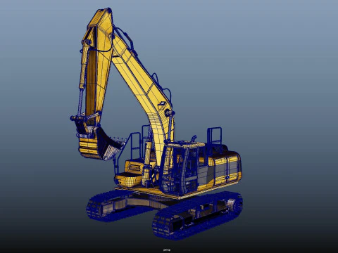 Tracked Excavator 3D Model