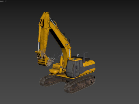 Tracked Excavator Model 3D