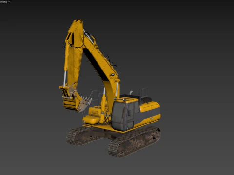Tracked Excavator 3D Model