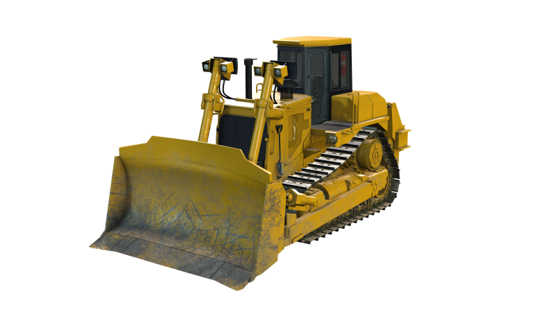 Bulldozer 3D Model .c4d .max .obj .3ds .fbx .stl .blend 