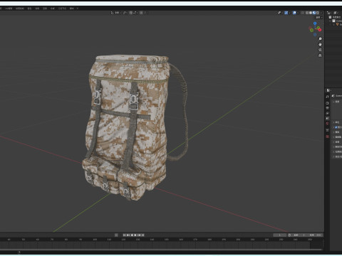 Military Backpack 3D 模型