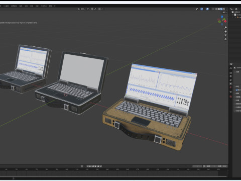 Military Laptop 3Dモデル