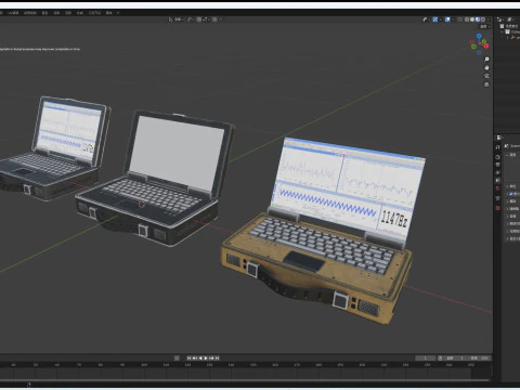 Military Laptop 3D Model