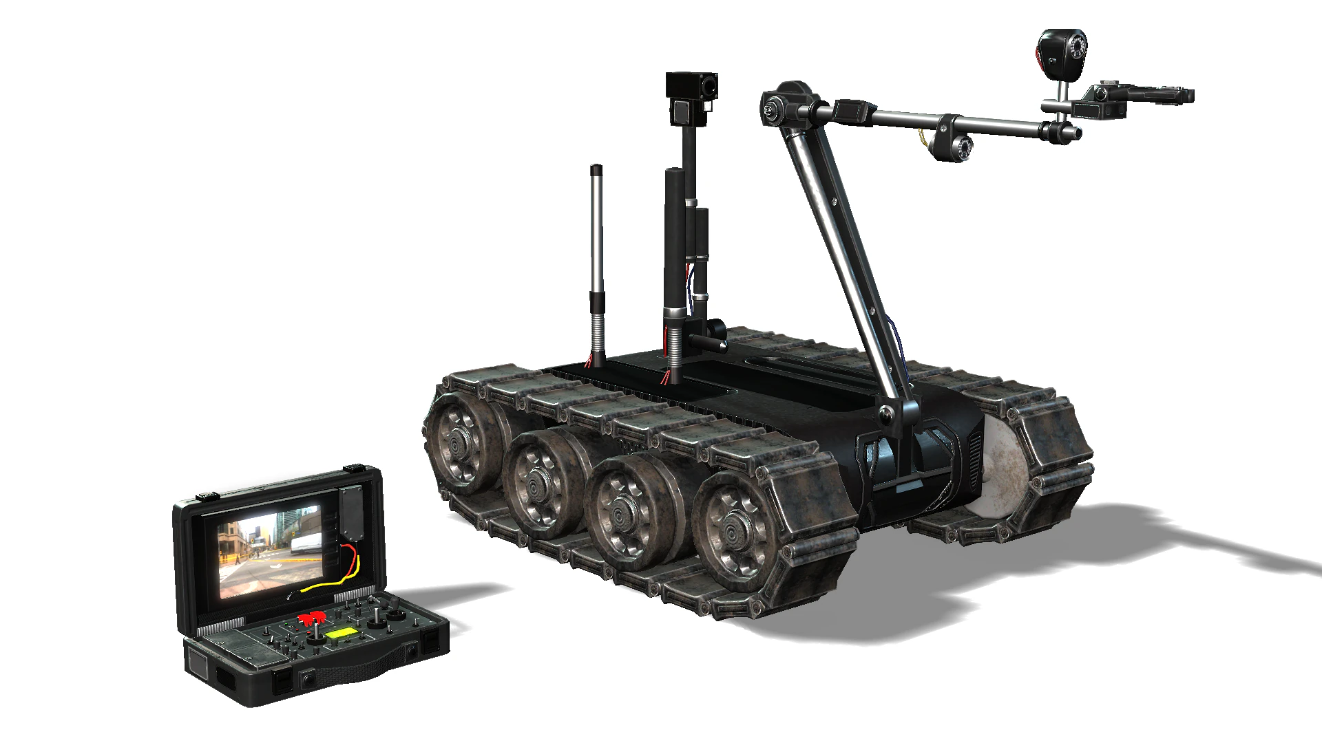 Tracked robot 3D Model .c4d .max .obj .3ds .fbx .stl .blend