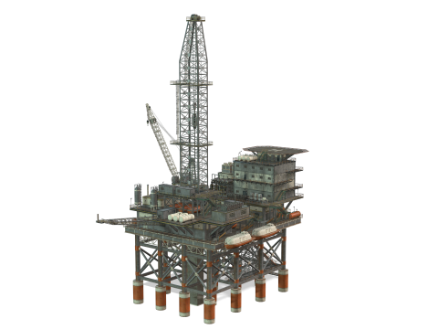 Oil Rig Platform 3D Модель