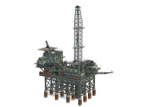 Oil Rig Platform 3D Model