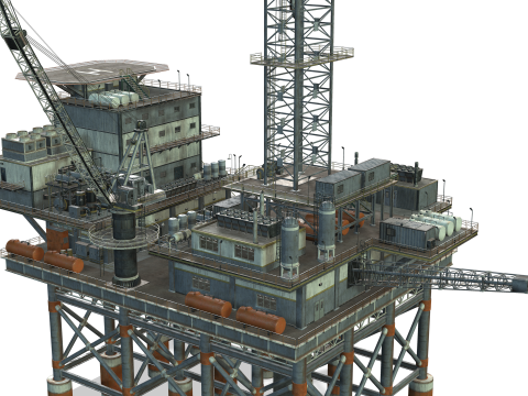 Oil Rig Platform 3D Model