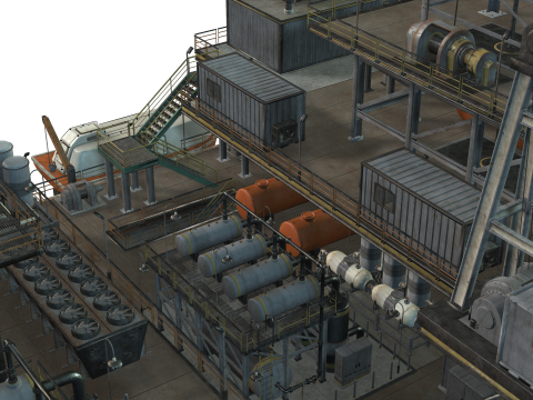 Oil Rig Platform 3D Model