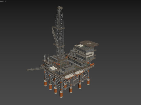 Oil Rig Platform 3D Model