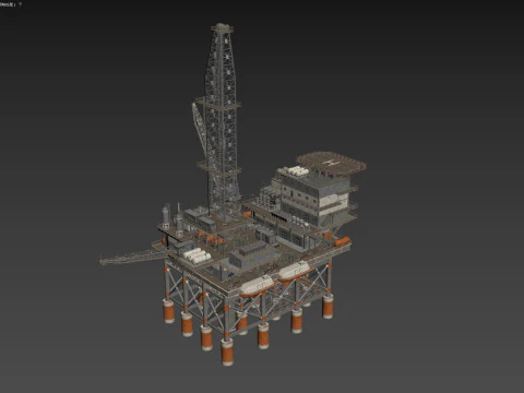 Oil Rig Platform 3D Model