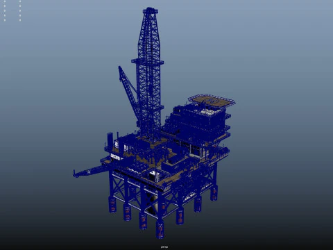 Oil Rig Platform 3D Model