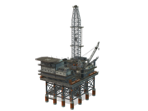 Oil Rig Platform 3D Model