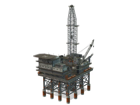 Oil Rig Platform 3D Model