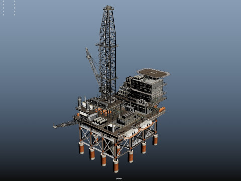 Oil Rig Platform 3D Model