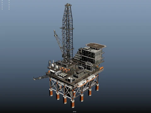 Oil Rig Platform 3D Model