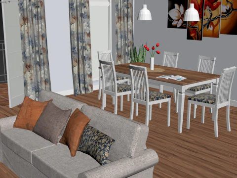 거실 3D 모델