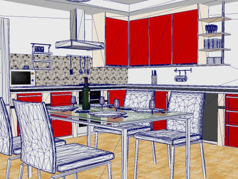 Cucina Modello 3D