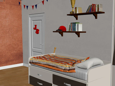 Modern bedroom 3D Model