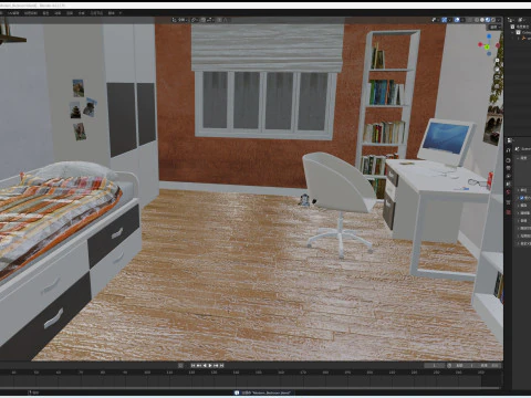 Modern bedroom 3D Model