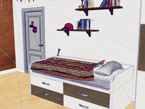 Modern bedroom 3D Model