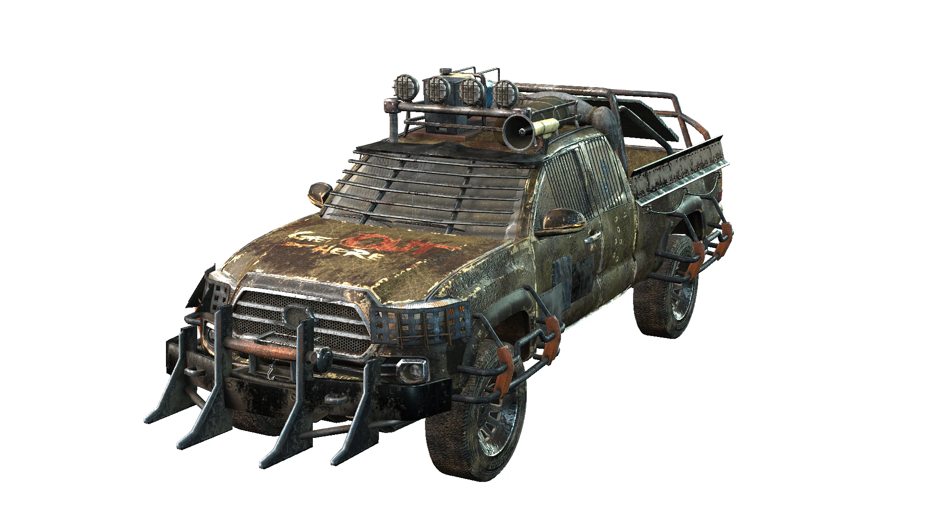 Post Apocalyptic Vehicle 3D Model .c4d .max .obj .3ds .fbx .stl .blend 