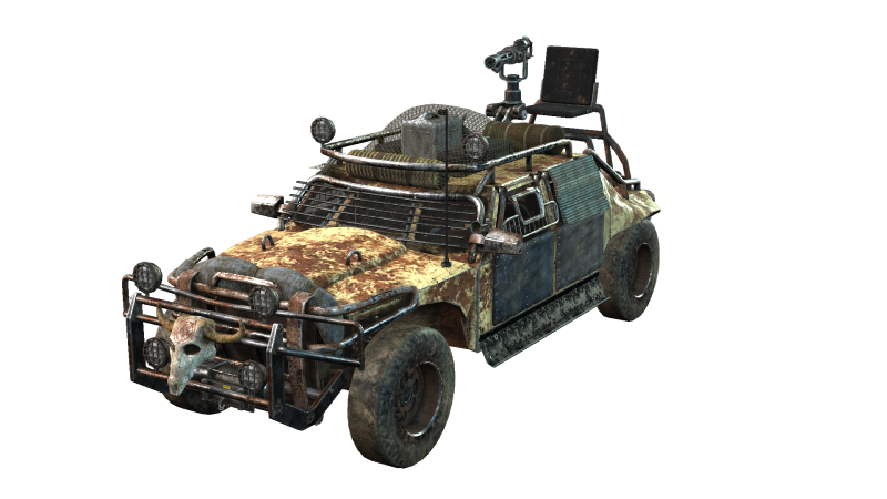 Post Apocalyptic Vehicle 3D Модель .c4d .max .obj .3ds .fbx .stl .blend 