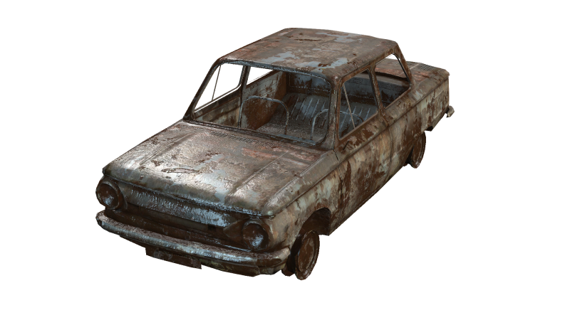 BrokenCar 3D Model .c4d .max .obj .3ds .fbx .stl .blend 