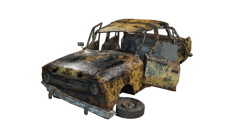 Broken Car Modello 3D .c4d .max .obj .3ds .fbx .stl .blend 