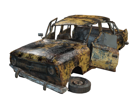 Broken Car 3D Model