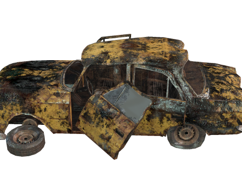 Broken Car Modello 3D