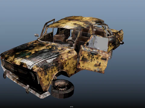 Coche roto Modelo 3D