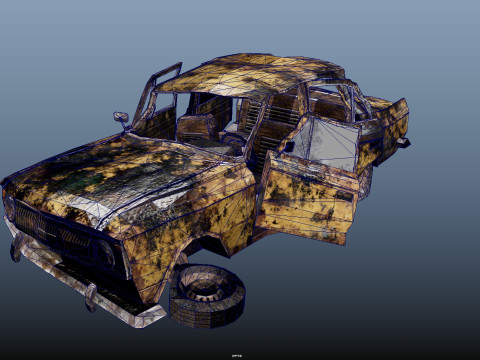 Broken Car Modello 3D
