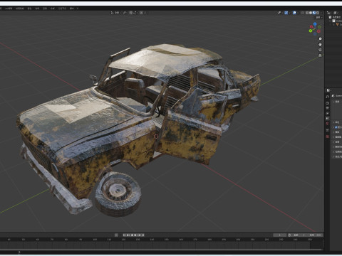 Broken Car Modello 3D