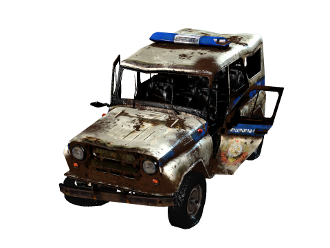PoliceCar broken 3D Model