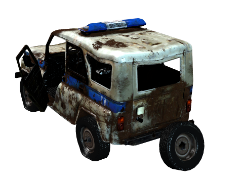 PoliceCar broken 3D Model
