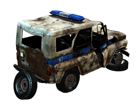 PoliceCar broken 3D Model