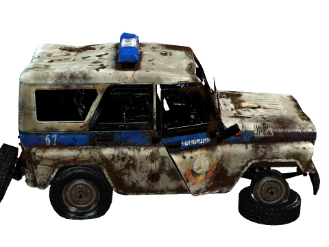 PoliceCar broken 3D Model