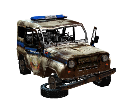 PoliceCar broken 3D Model