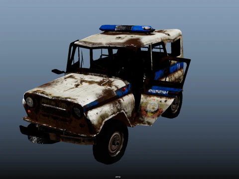 PoliceCar broken 3D Model