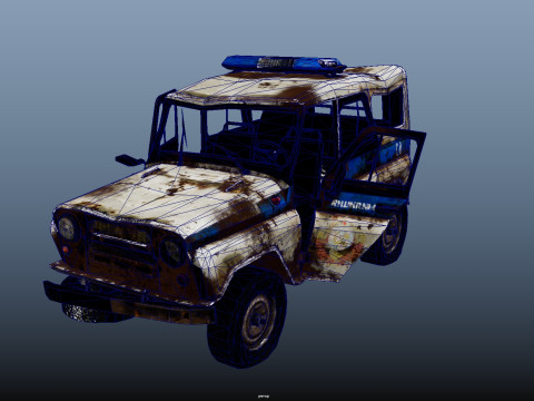 PoliceCar broken 3D Model