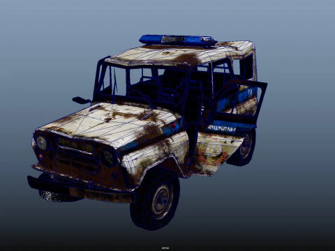 PoliceCar broken 3D Model